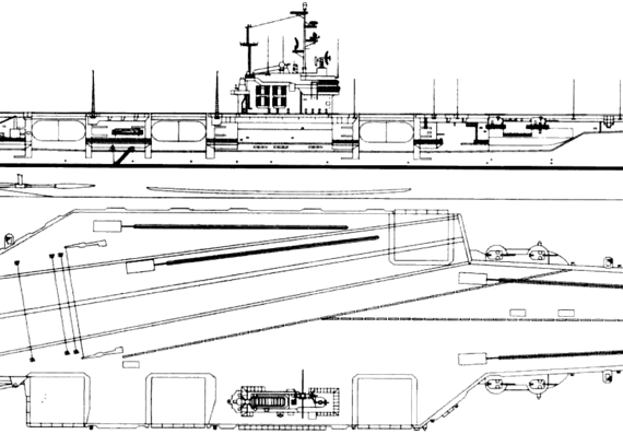 Авианосец USS CV-59 Forrestal 1973 [Aircraft Carrier] - чертежи, габариты, рисунки